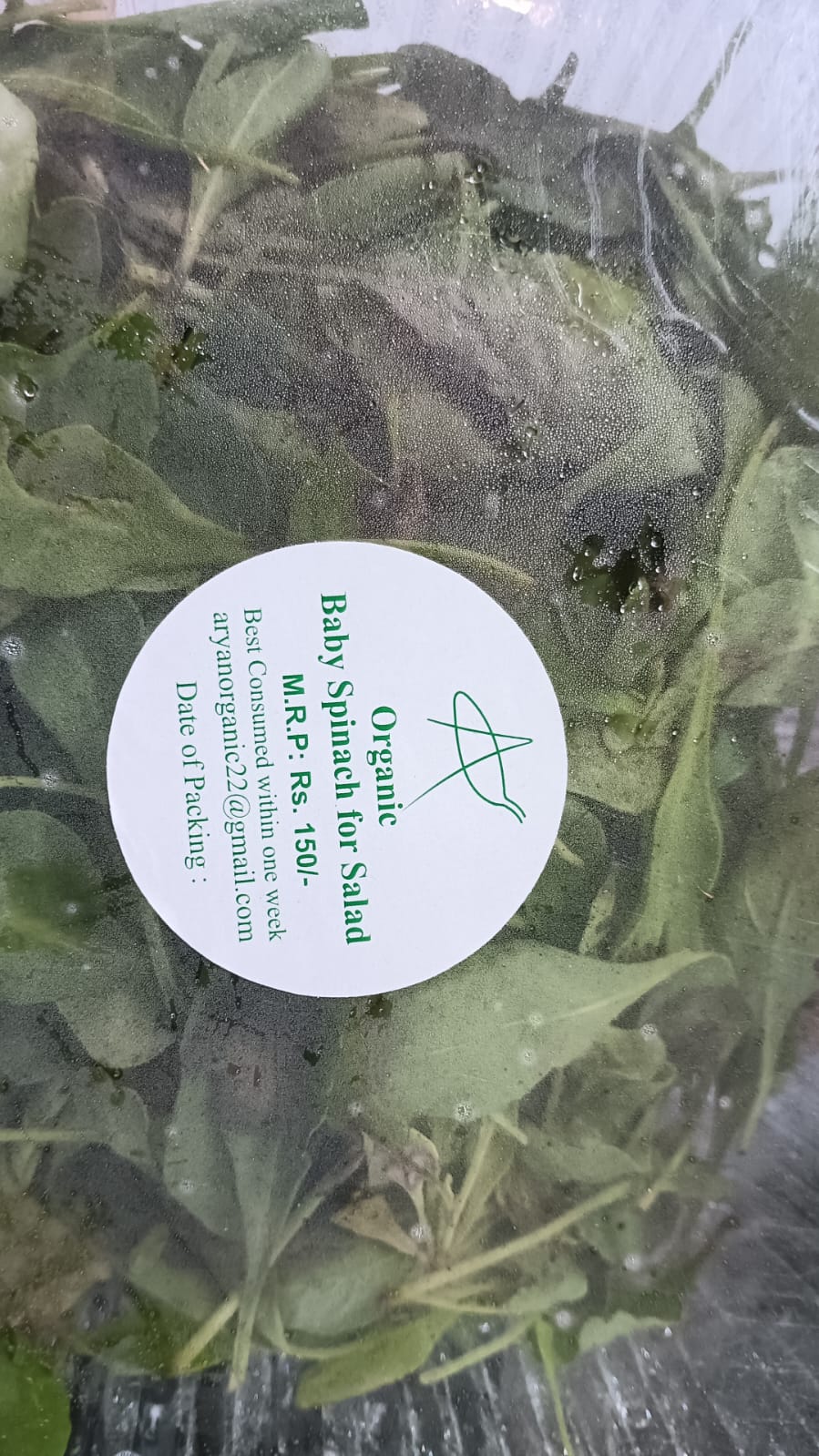 ORGANIC BABY SPINACH FOR SALAD- (156G )